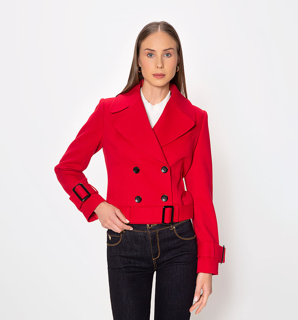 Chaqueta de paño con solapa ancha