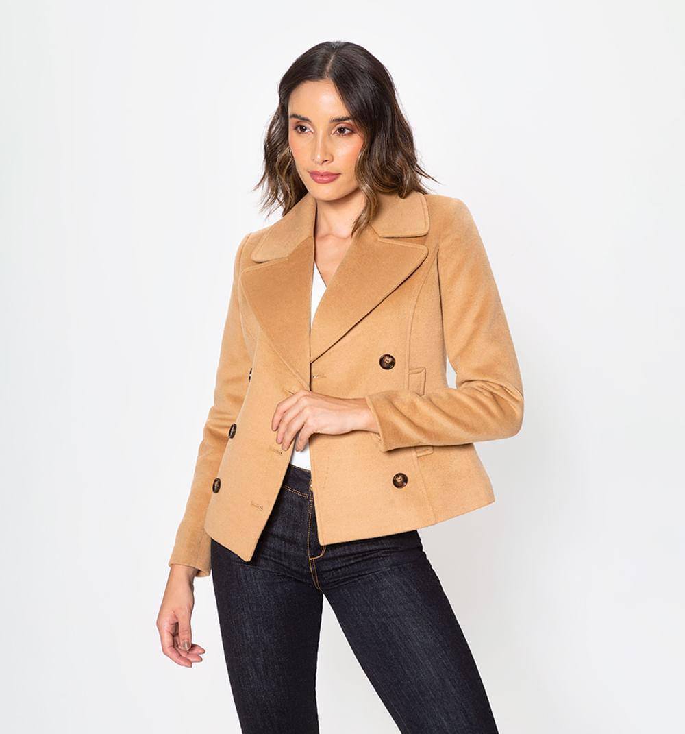 Chaqueta en paño con botones y bolsillos