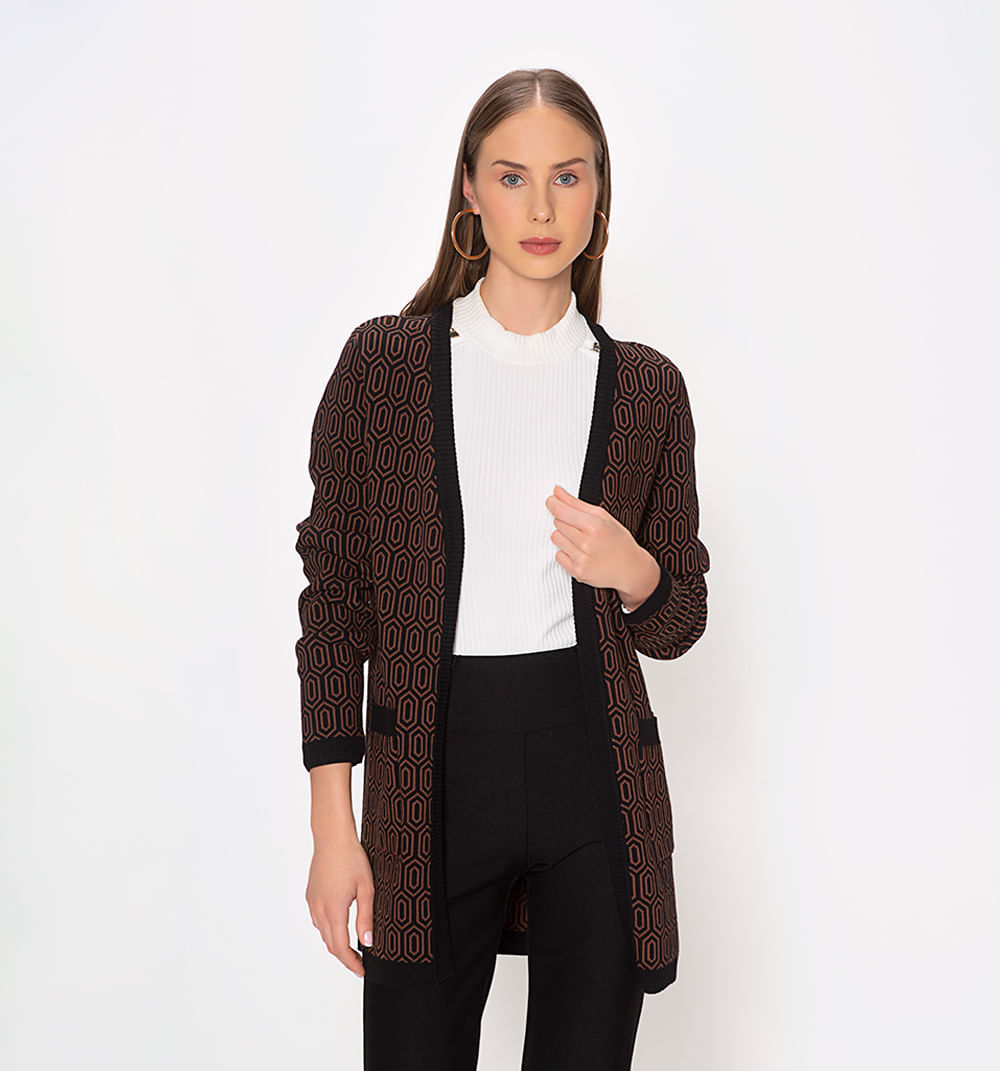 Cardigan hexagono