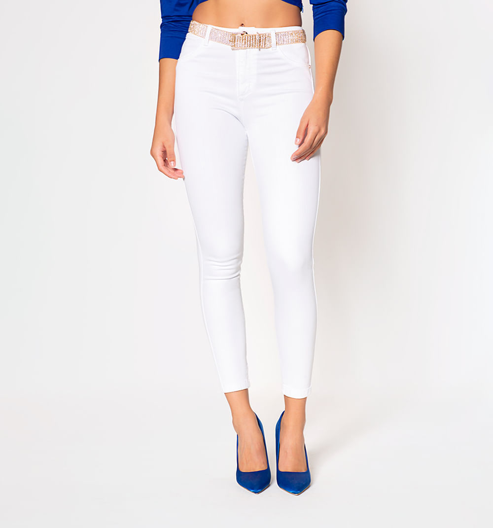Jean ultra slim tiro medio pretina angos