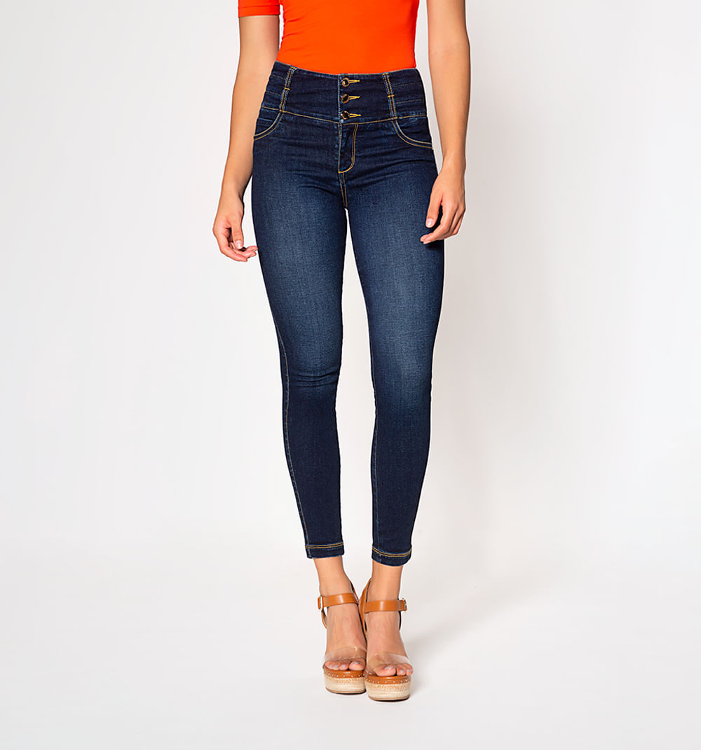 Jeggins tiro alto pretina ancha con cort
