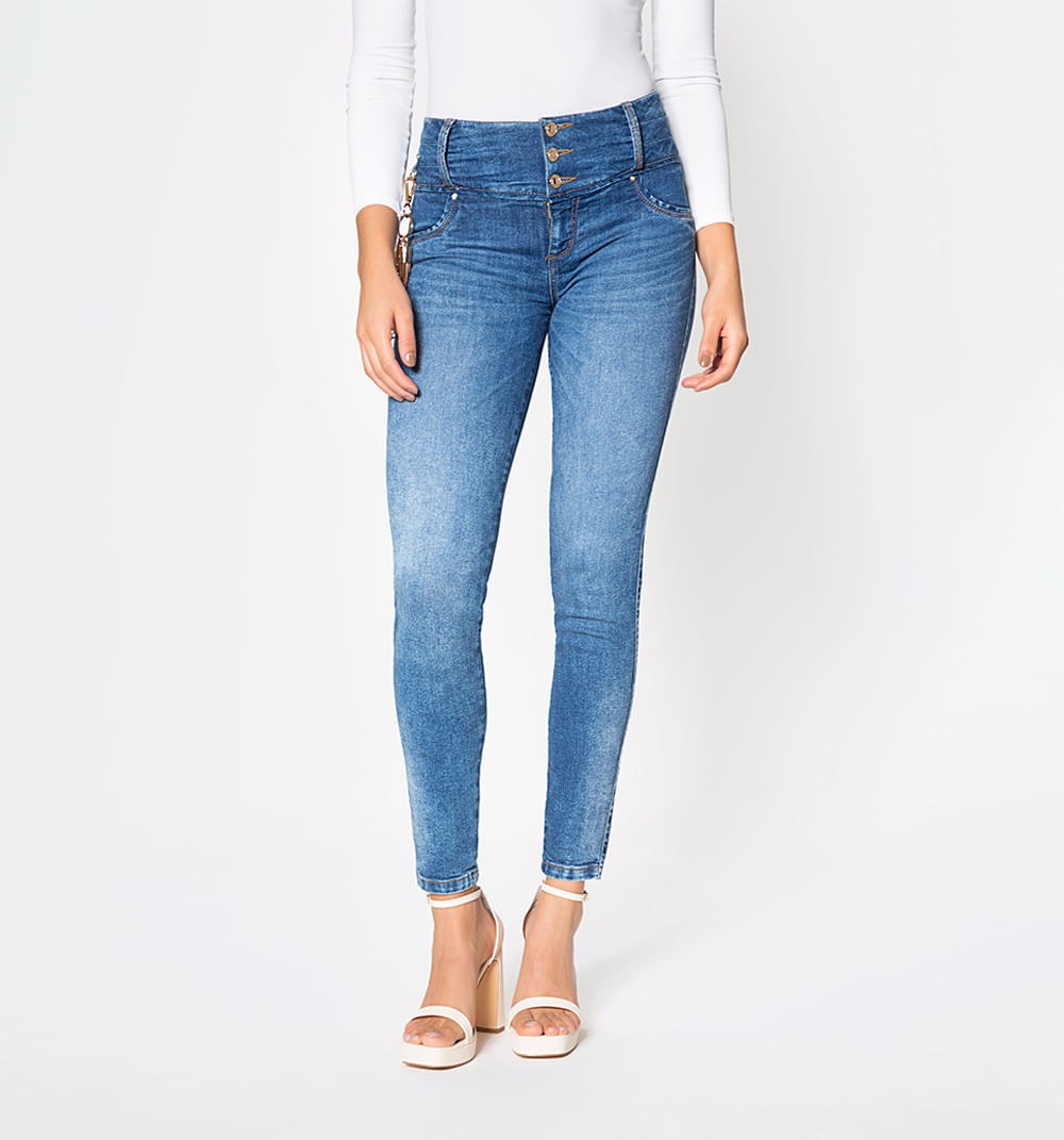 Jean skinny, tiro medio, levanta cola, c