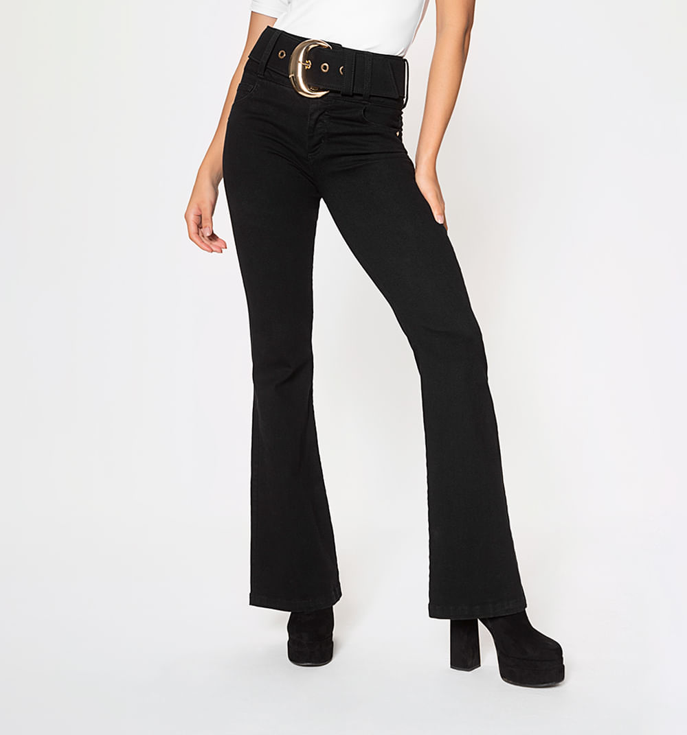 Jean campana tiro alto talle alto con ci