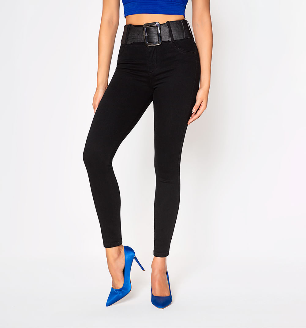 Jean ultraslim tiro super alto, con corr