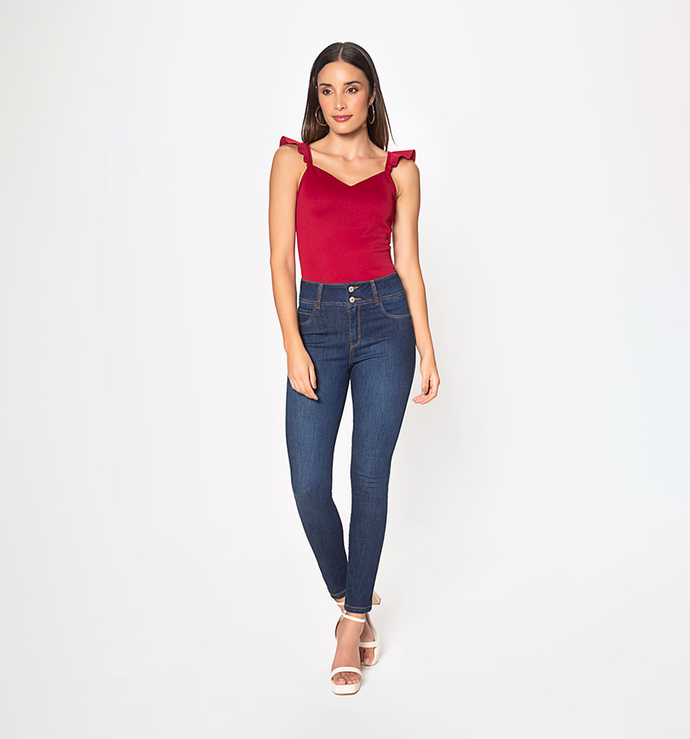 Jean ultraslim fit tiro alto sin bolsill