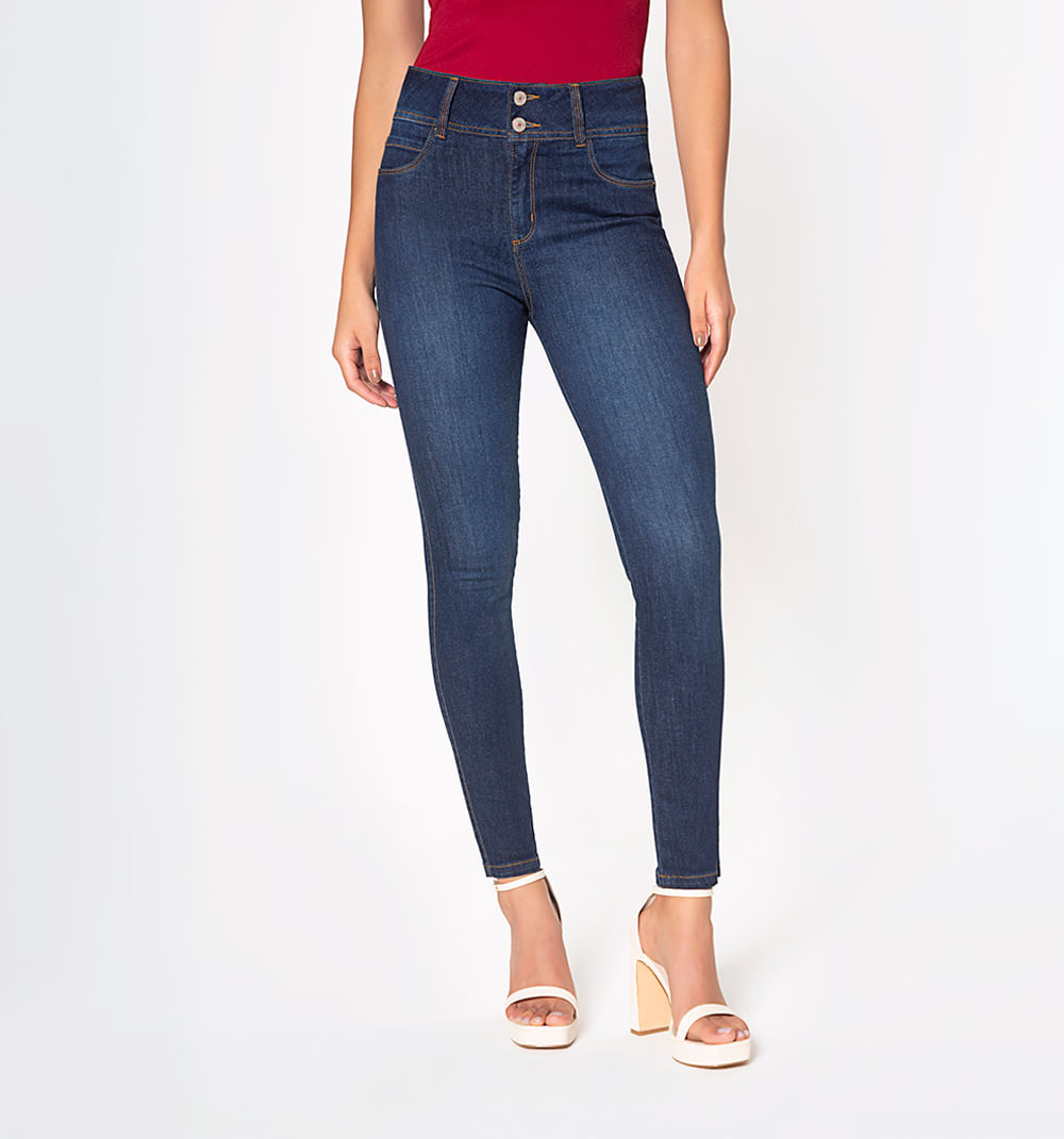 Jean ultraslim fit tiro alto sin bolsill