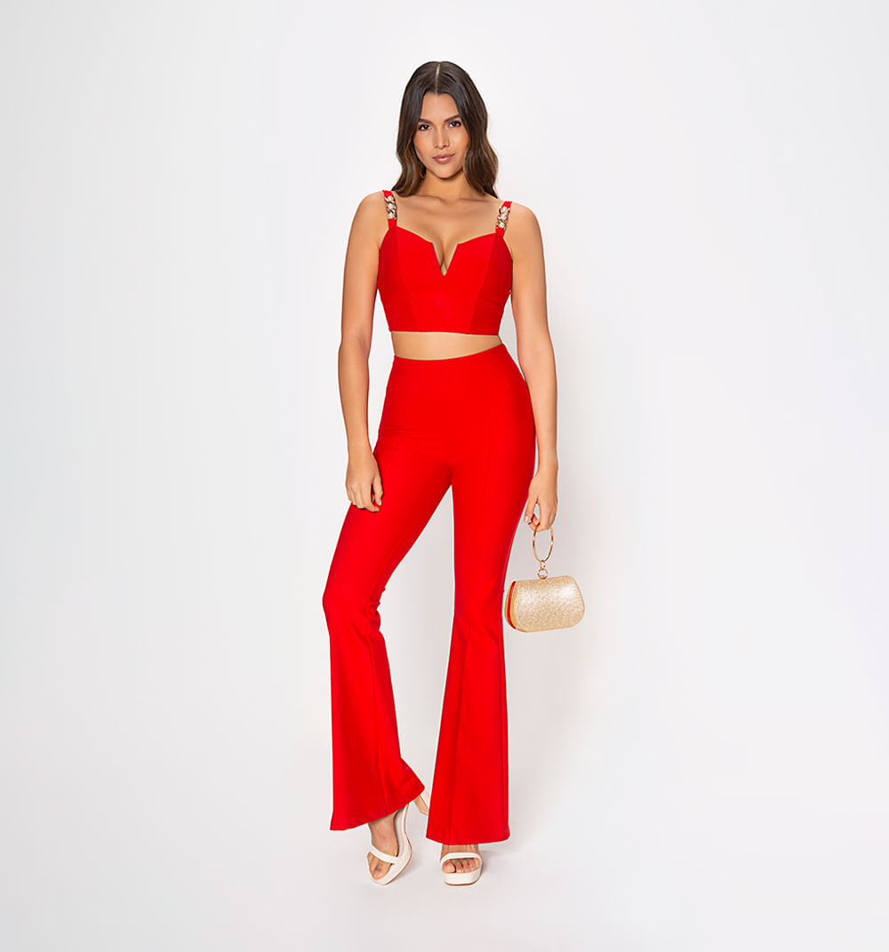 Conjunto de crop top con leggins tiro al