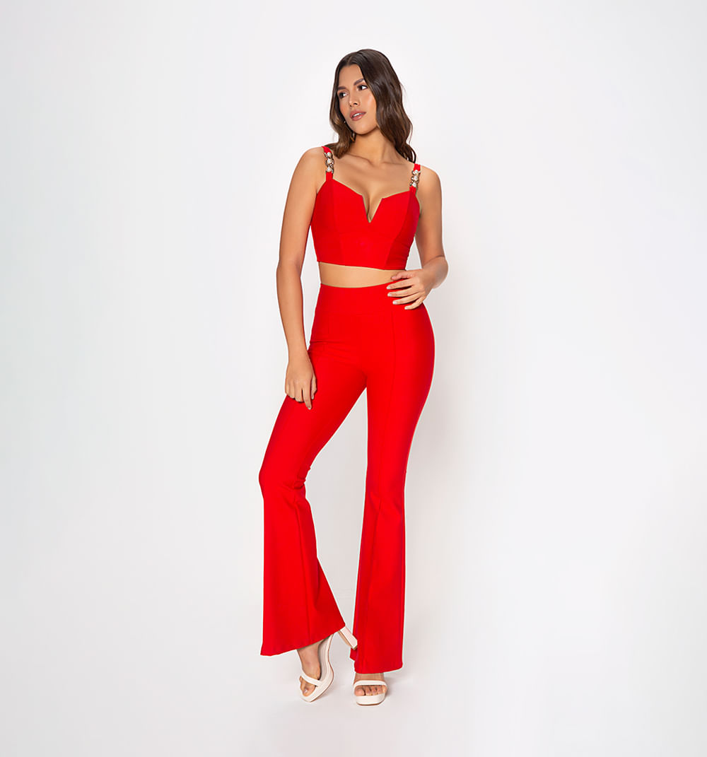 Conjunto de crop top con leggins tiro al