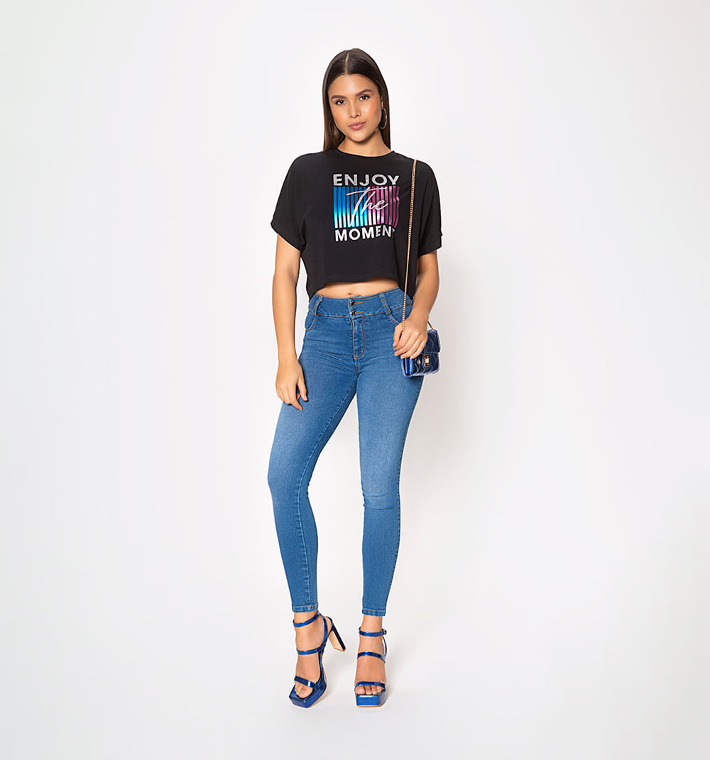 Camiseta corta enjoy con brillo
