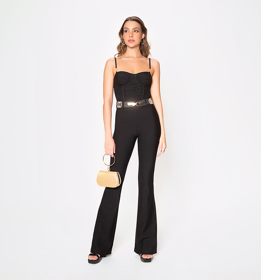 Crop top fruncido estilo corcet con apli