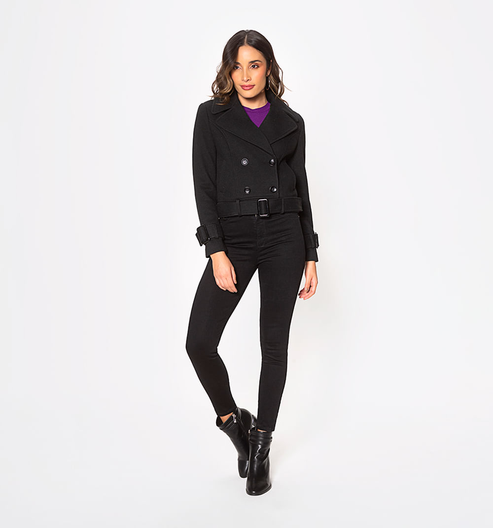 Chaqueta de paño con solapa ancha