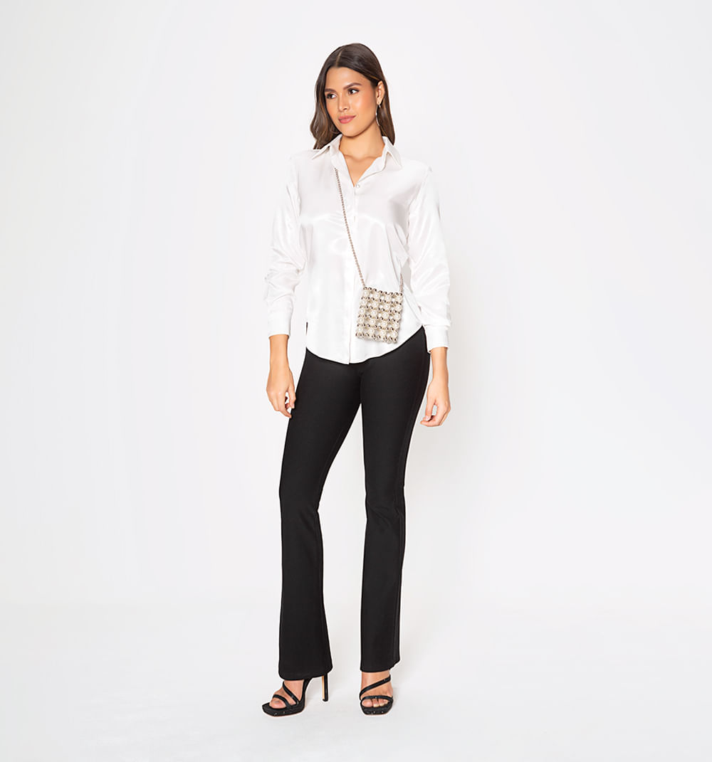Blusa camisera manga larga con insumo de
