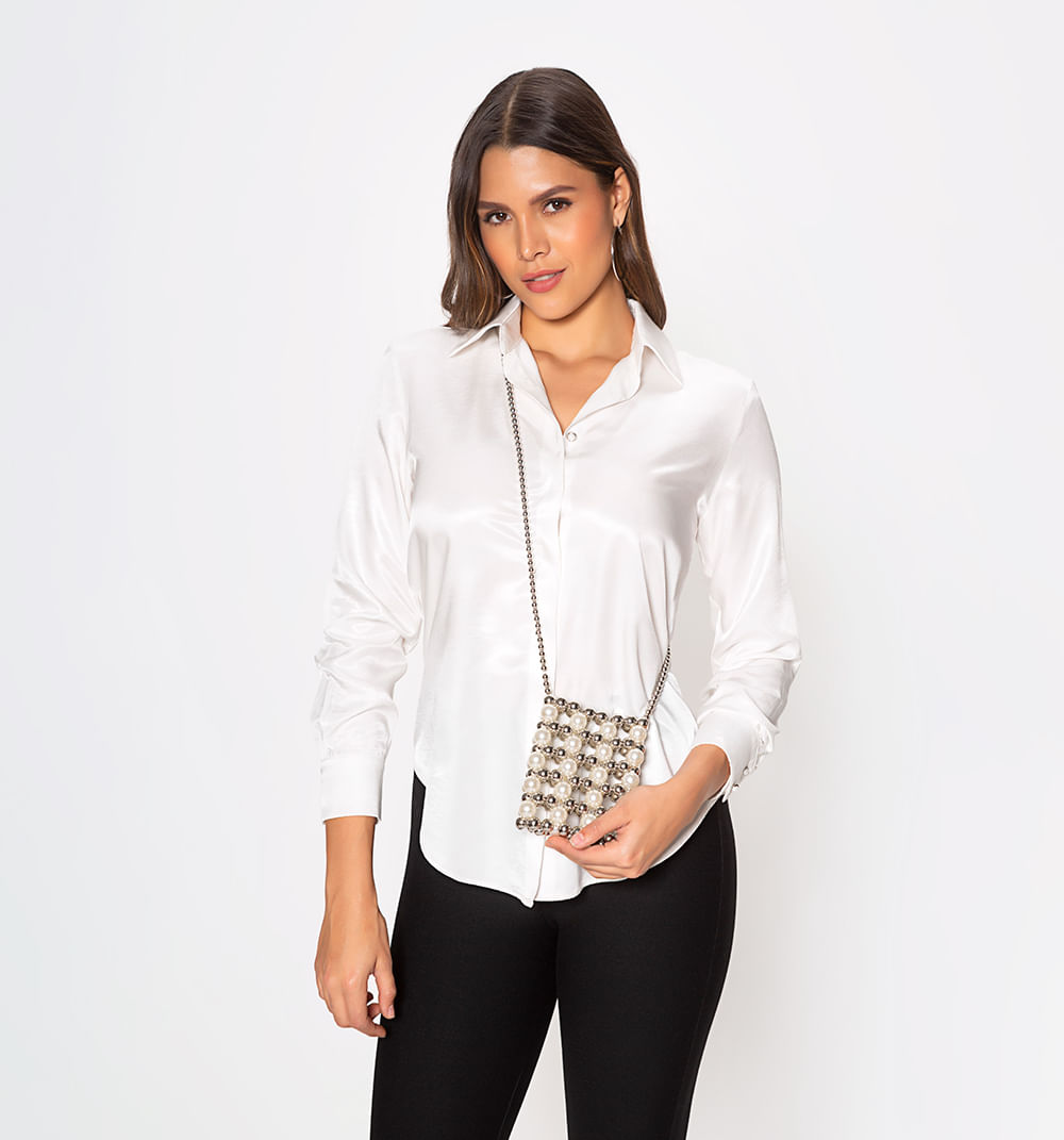 Blusa camisera manga larga con insumo de