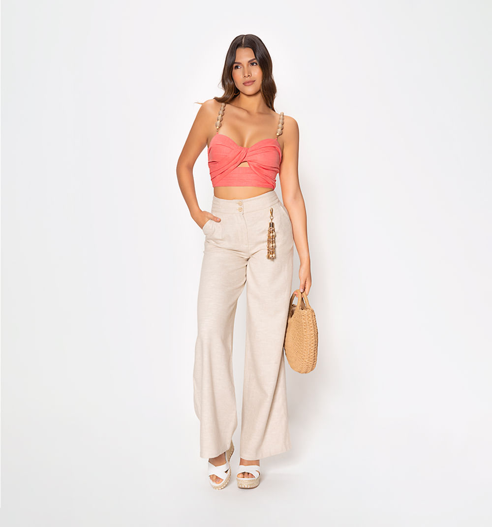 Blusa tiras con insumo y fajon plisado