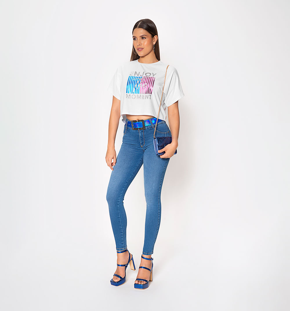 Camiseta corta enjoy con brillo