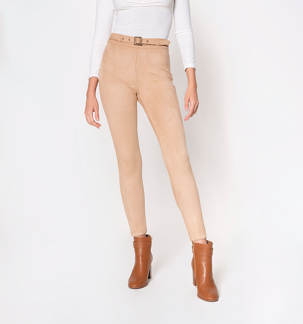 Leggins slim con cinturón pretina angost