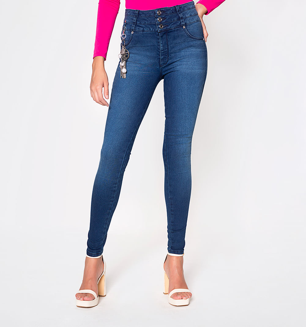 Jean ultra slim tiro alto levanta cola c