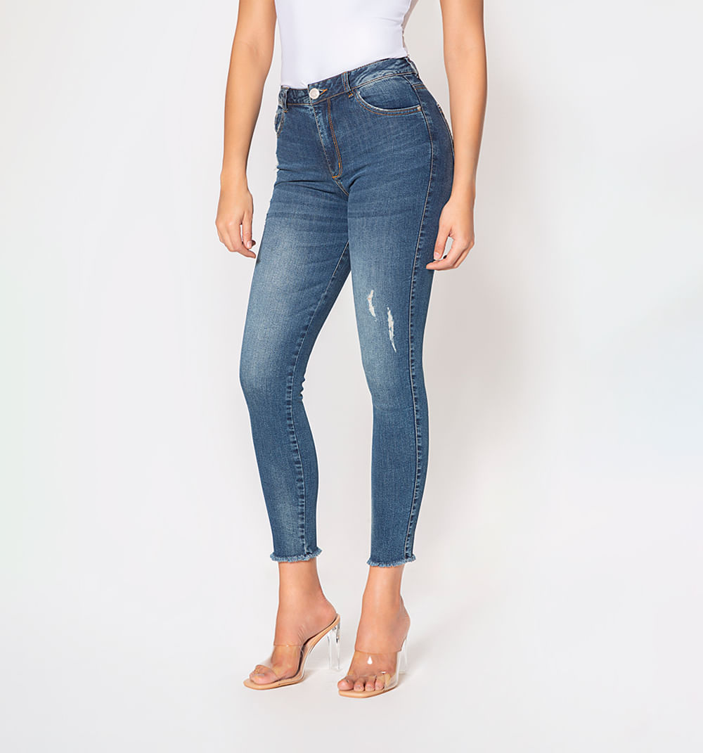Jean ultra slim tiro alto alto cinco bol