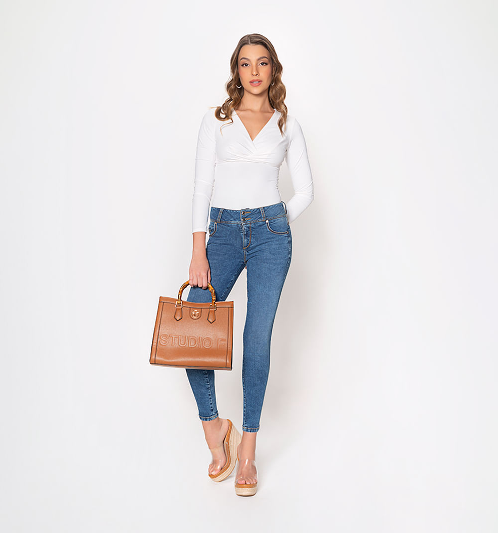 Jean ultraslim tiro medio, cinco bolsill