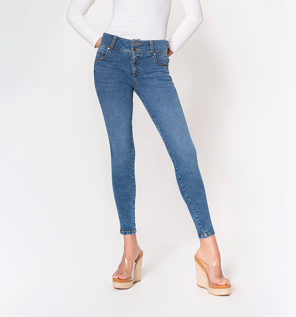 Jean ultraslim tiro medio, cinco bolsill