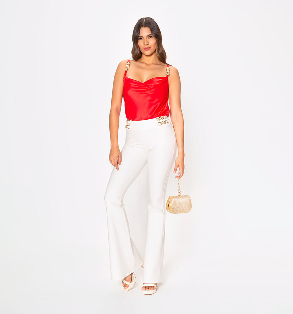 Body de tiras con escote pelicano