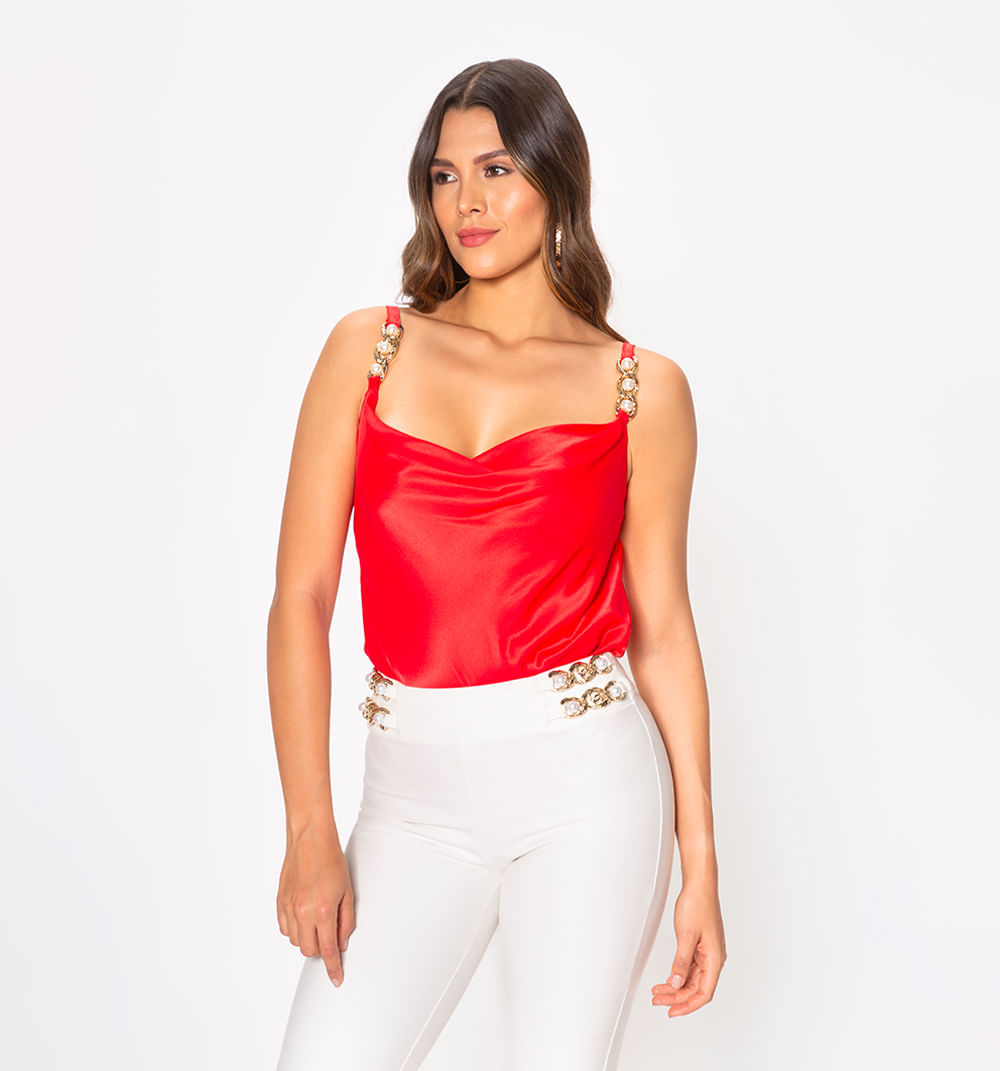 Body de tiras con escote pelicano