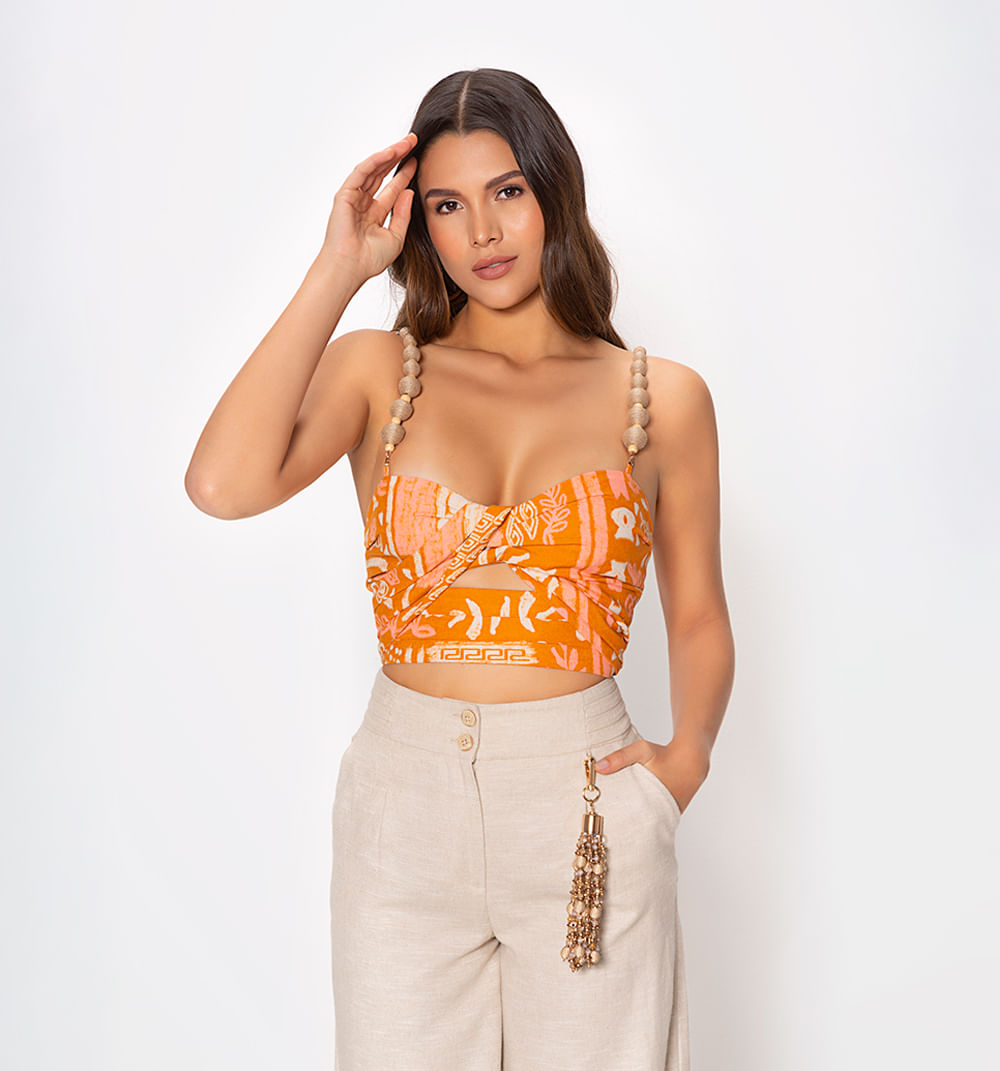 Blusa tiras con insumo y fajon plisado