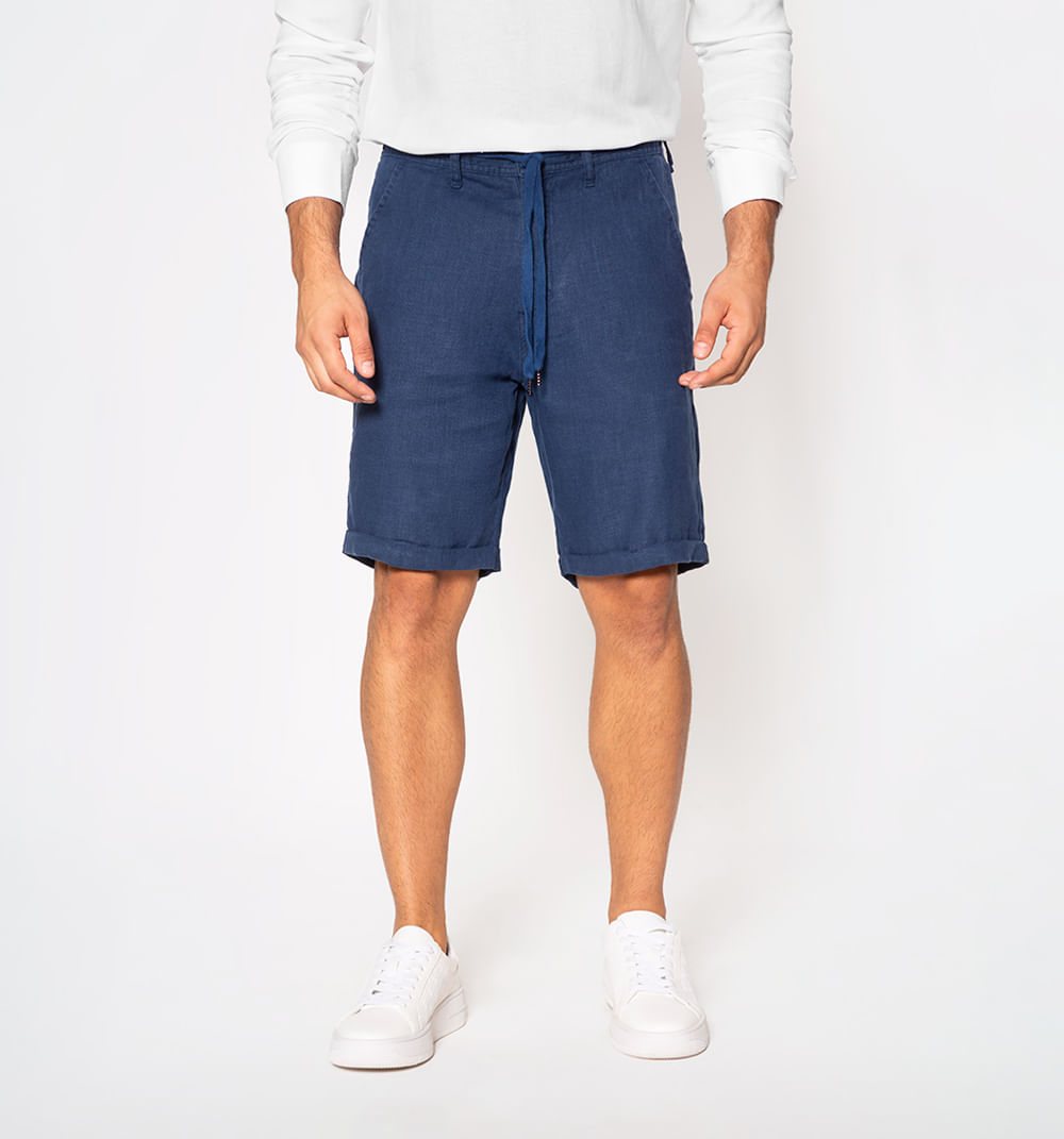 Bermuda de lino con resorte en pretina