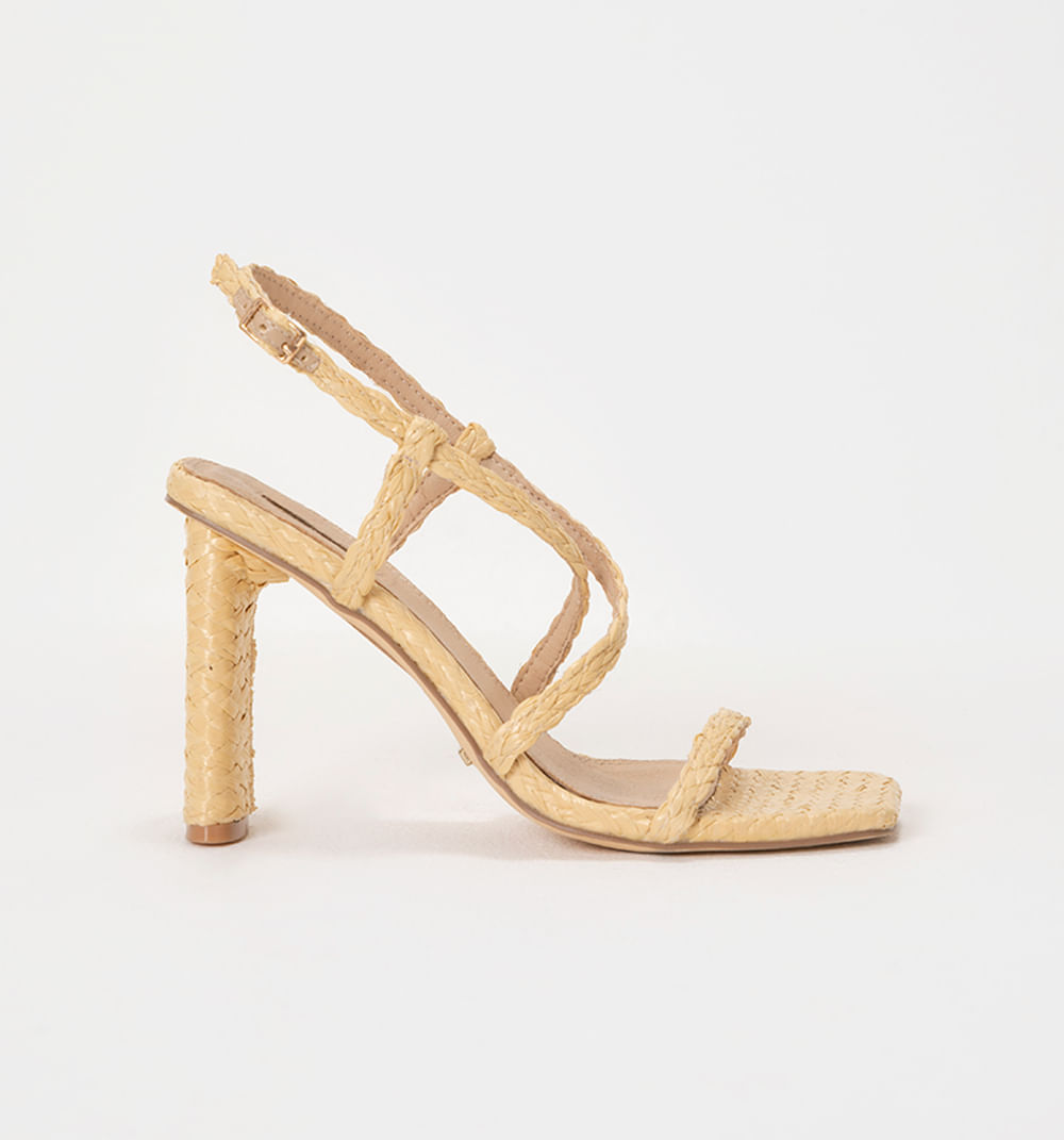 Sandalia tacon material organico con cap