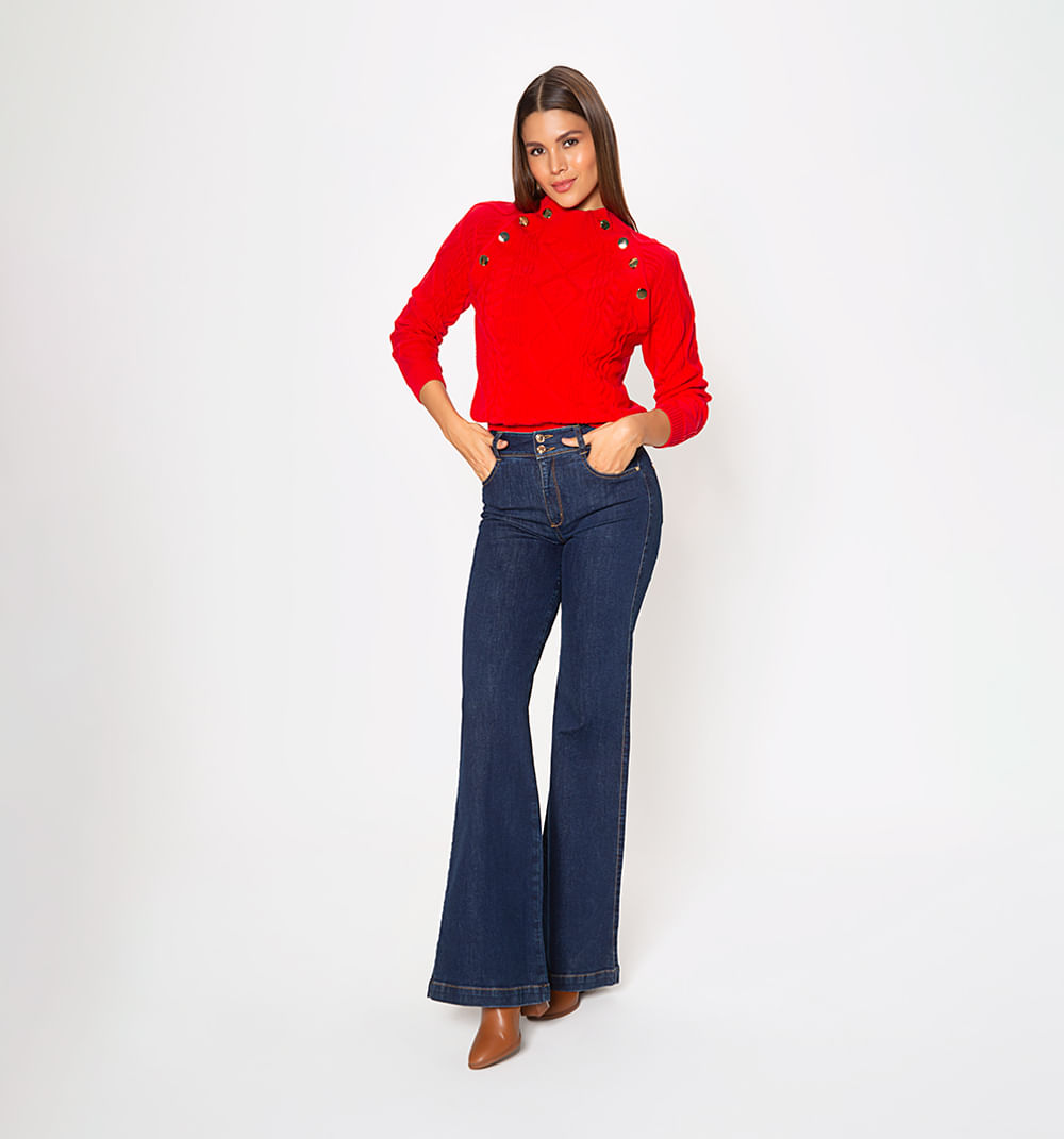 Buzo tejido trenzado con botones