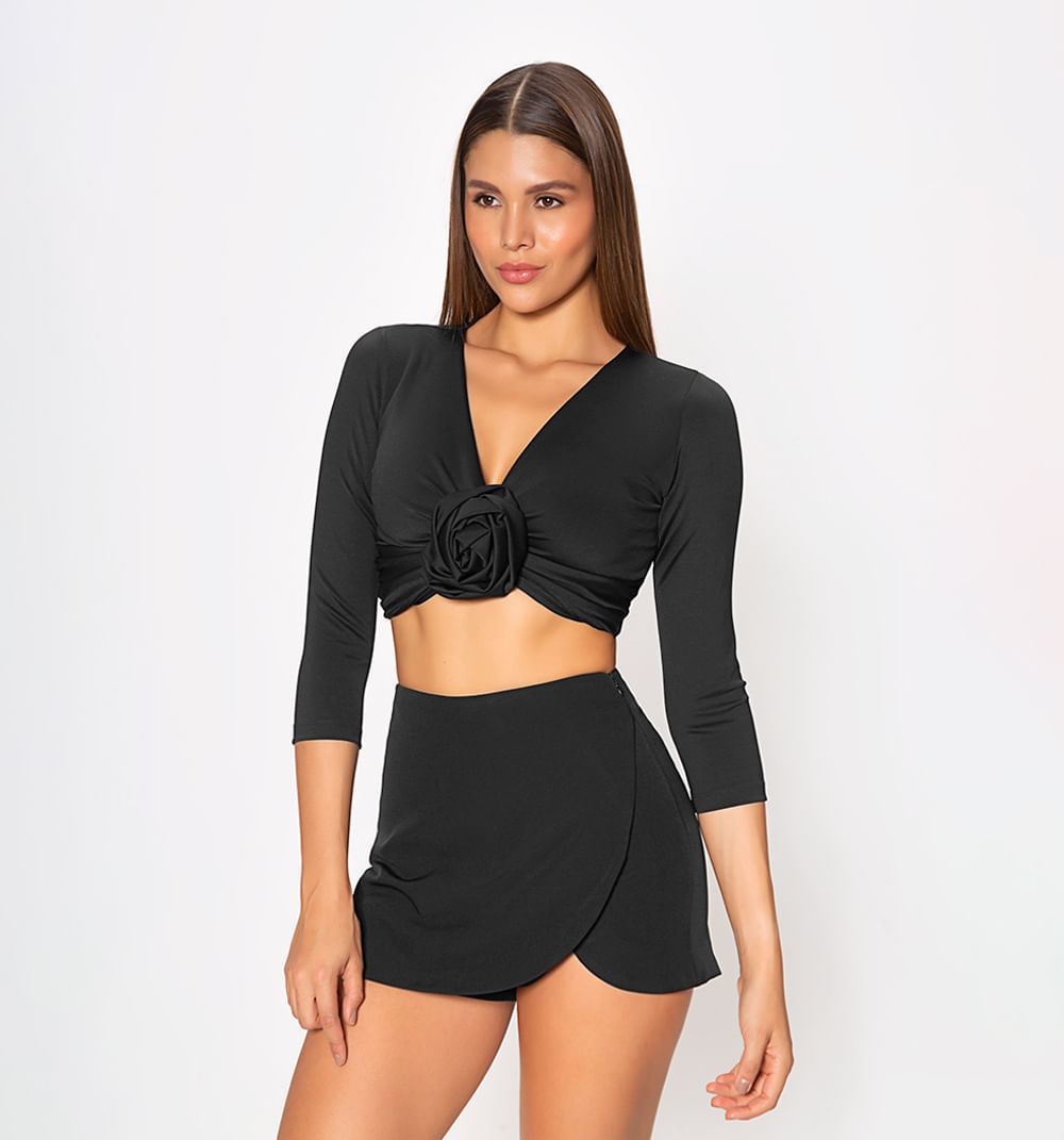 Blusa manga 3/4 con rosas