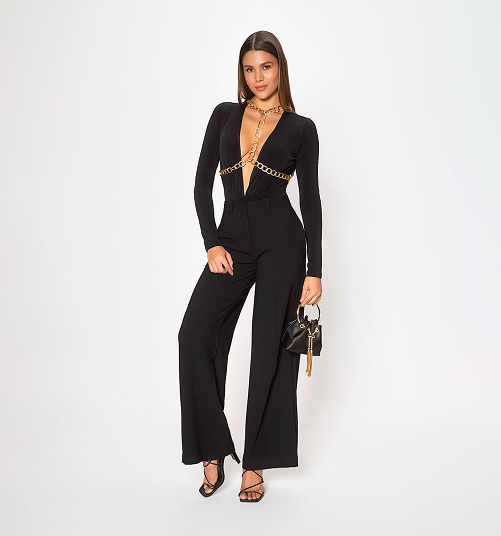 Body manga larga con accesorio