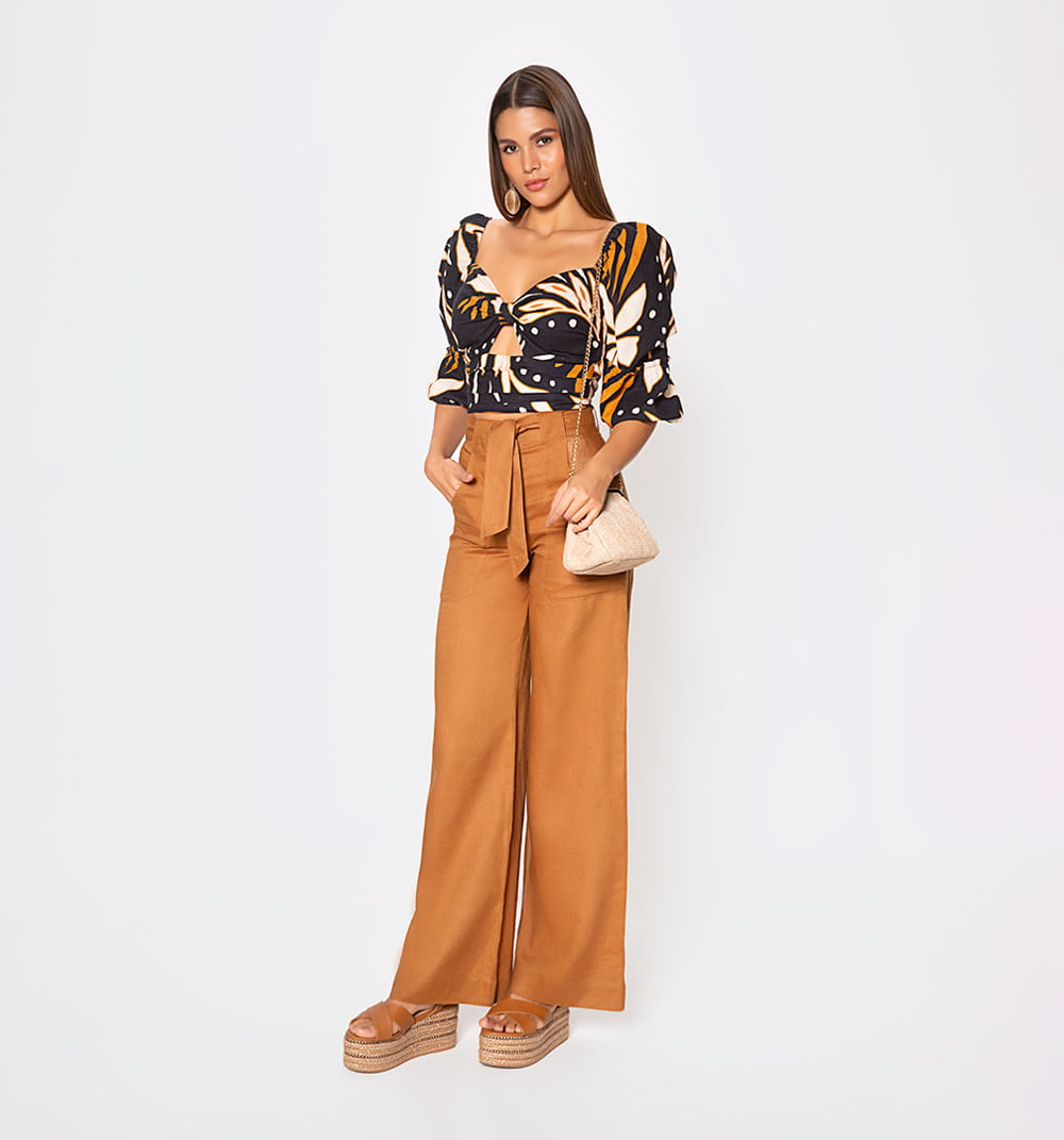 Blusa manga 3/4 con cordon en espalda