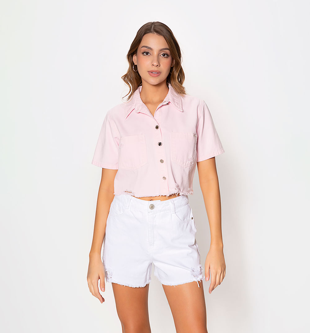 Blusa boxxi con destroyed denim
