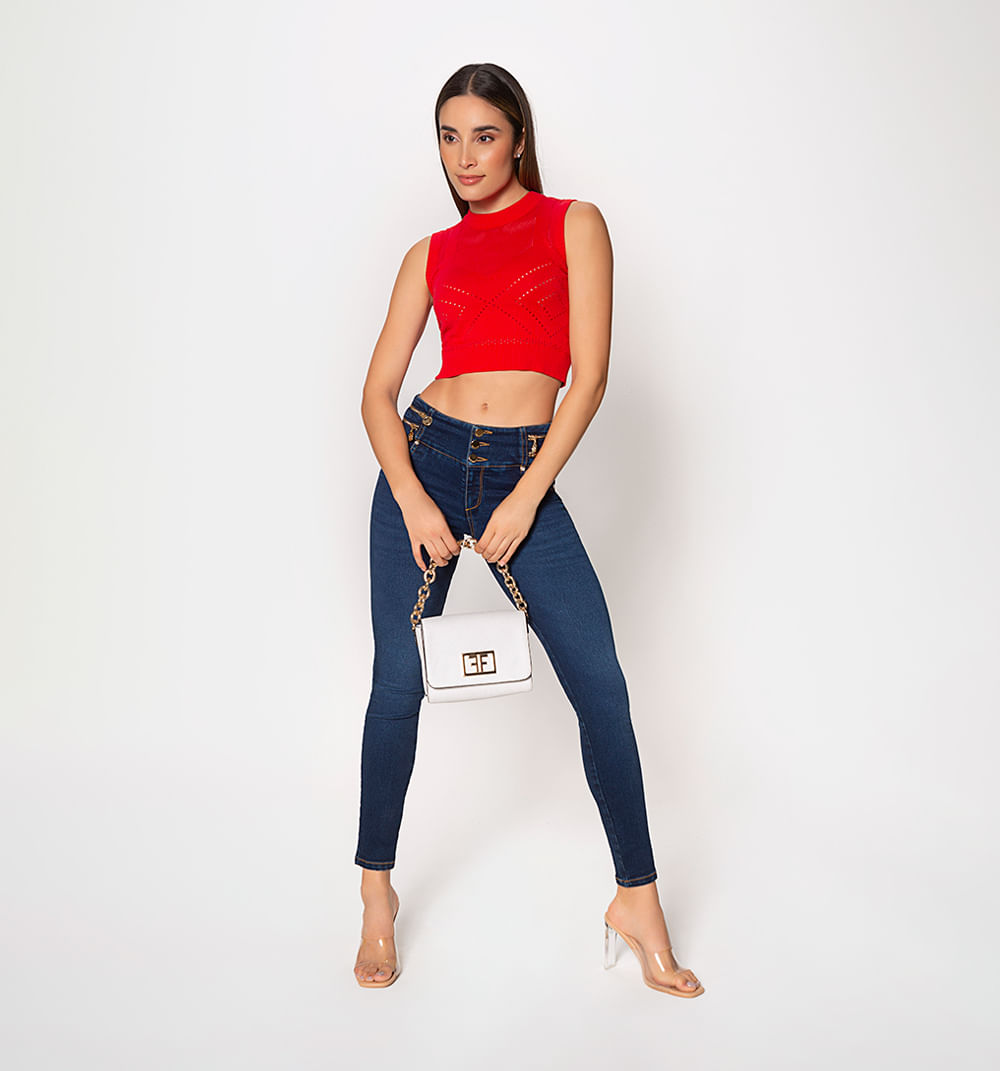 Blusa manga sisa con tejido abierto