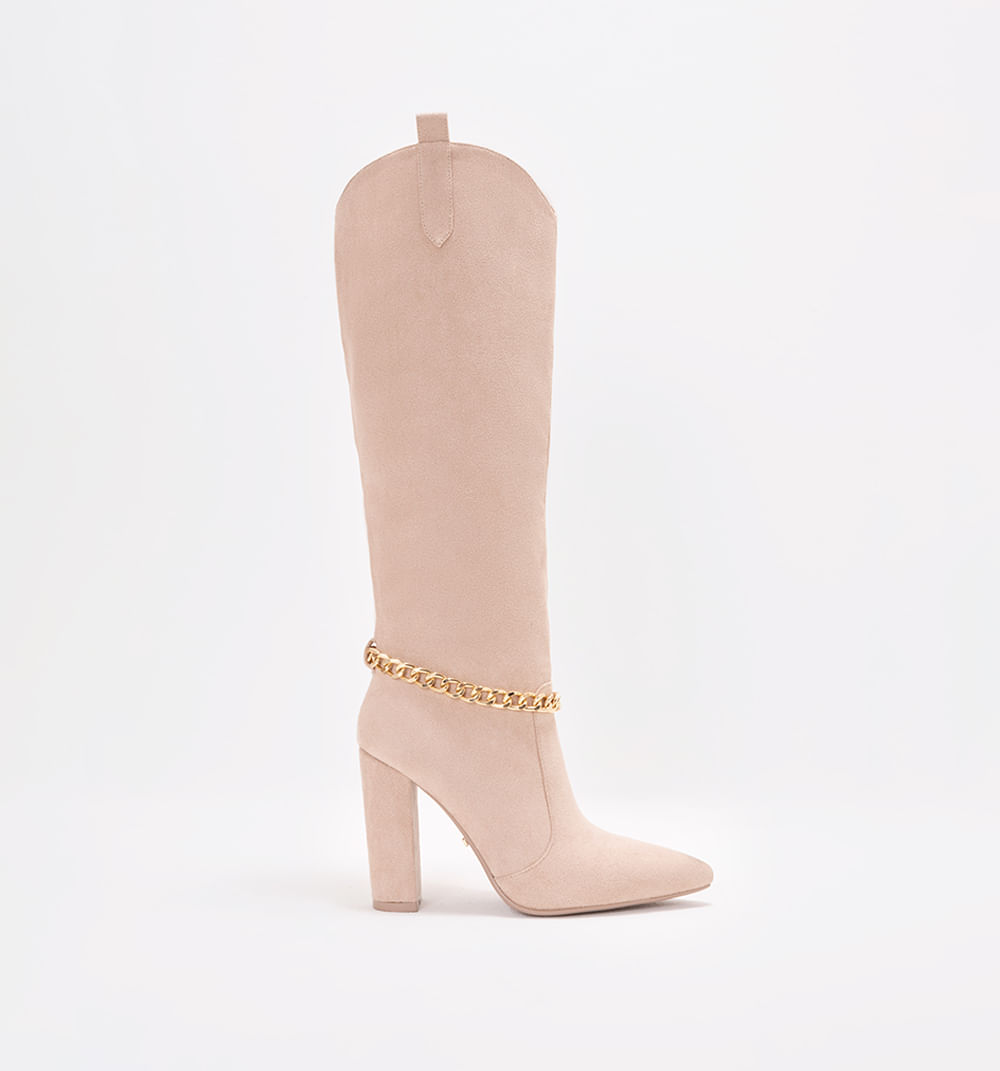 Bota caña alta en suede con insumo de ca