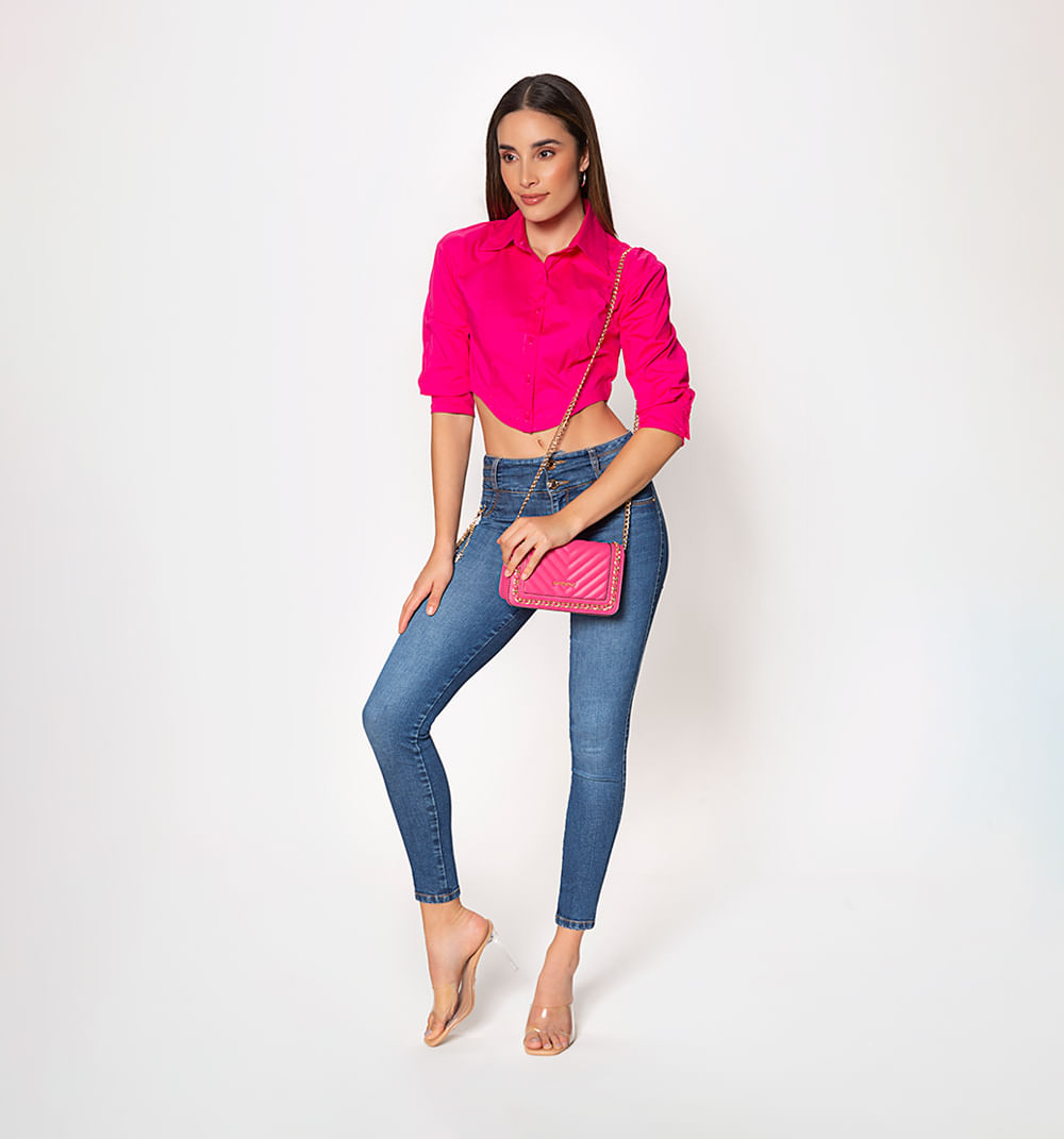 Jean ultraslim tiro medio, levanta cola,