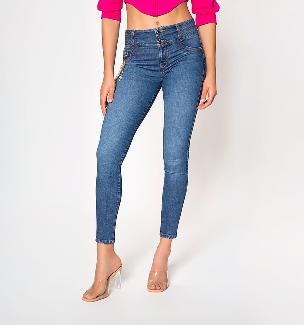 Jean ultraslim tiro medio, levanta cola,