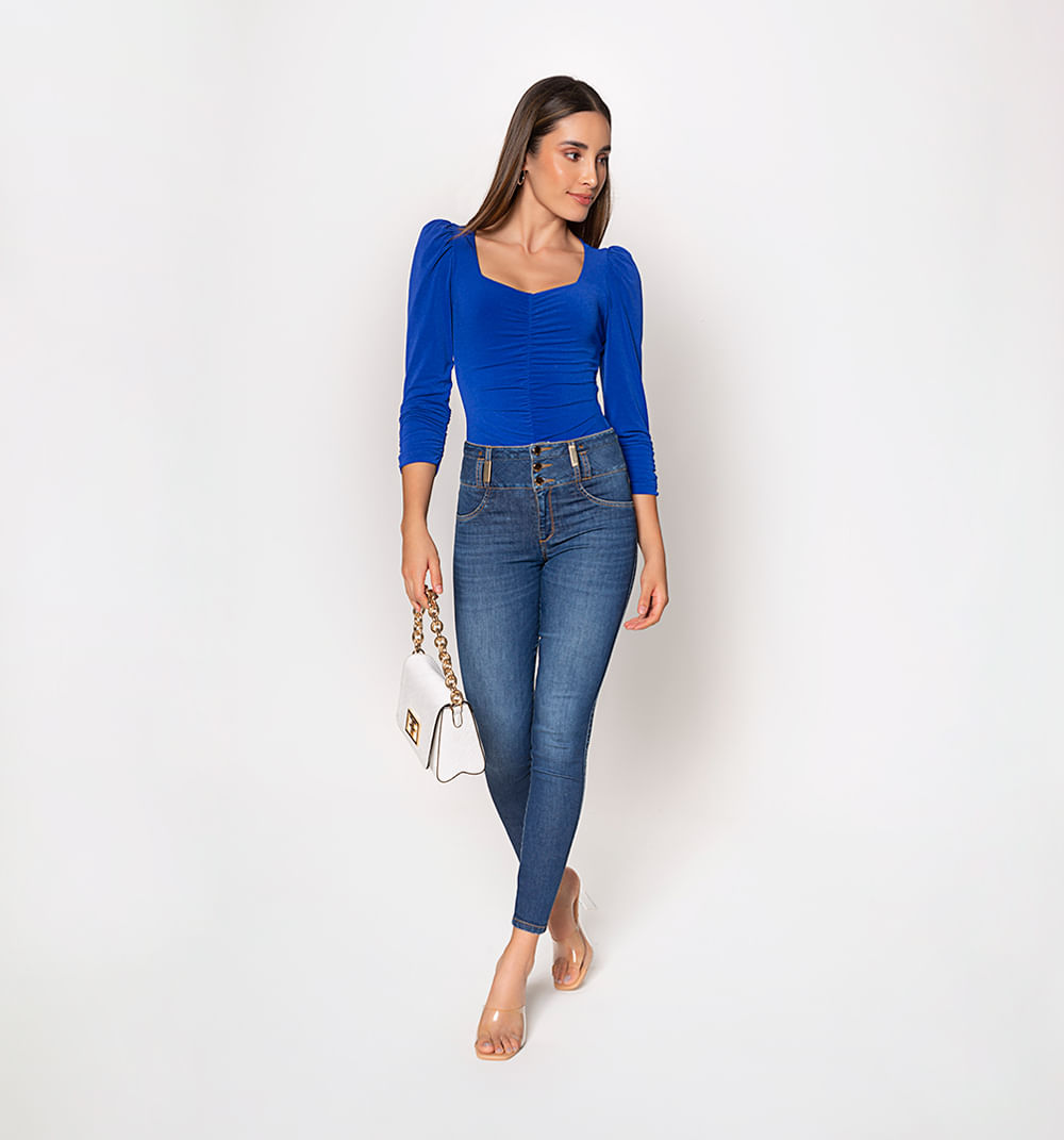 Jean ultraslim ta, pretina ancha con cor
