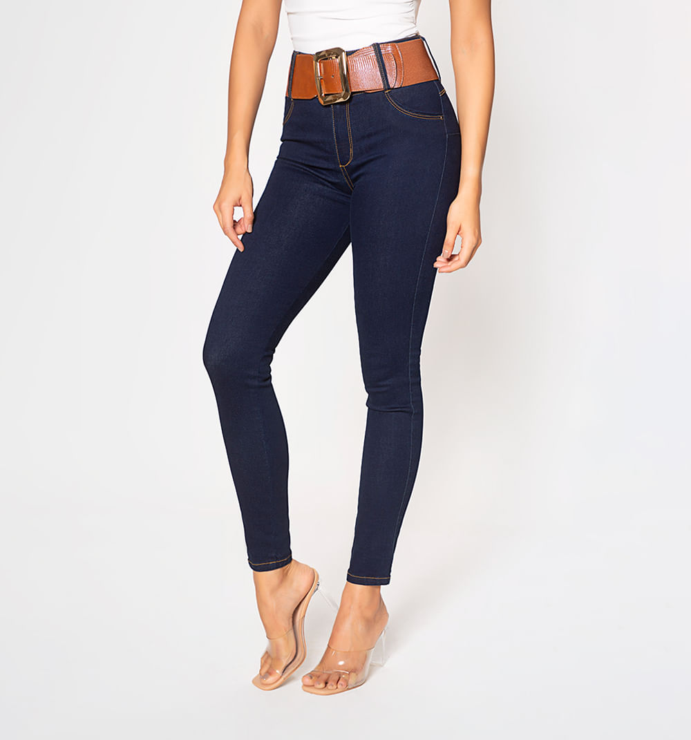 Jean ultraslim tiro super alto, con corr