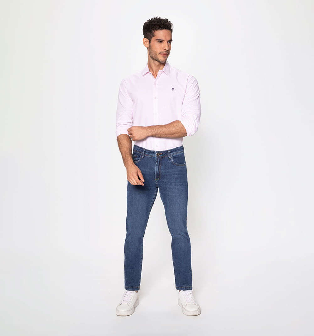 Camisa básica con stretch manga larga