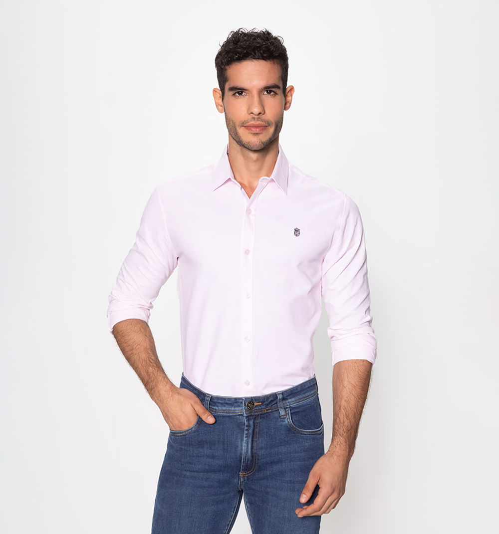Camisa básica con stretch manga larga
