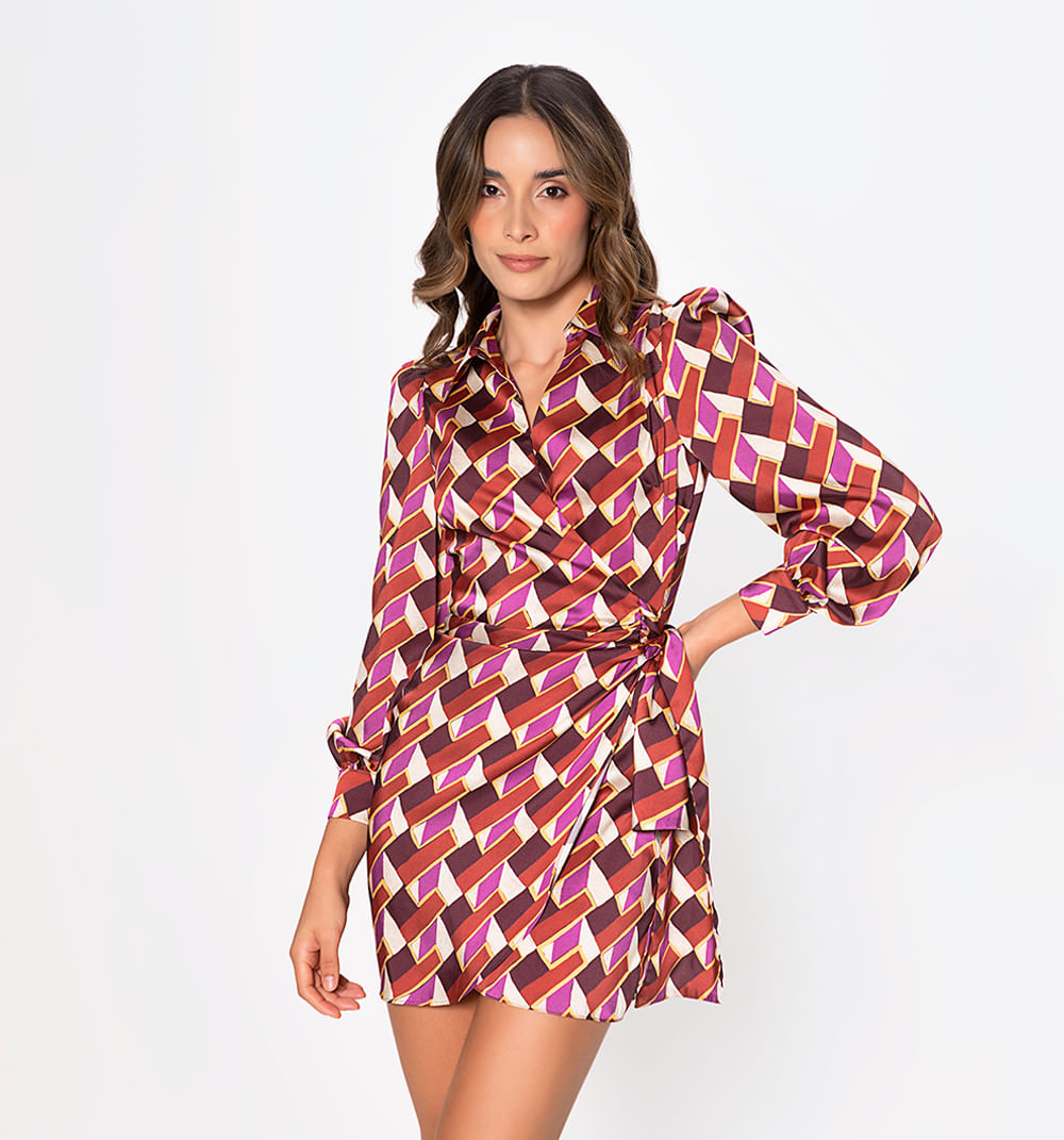 Vestido corto wrap