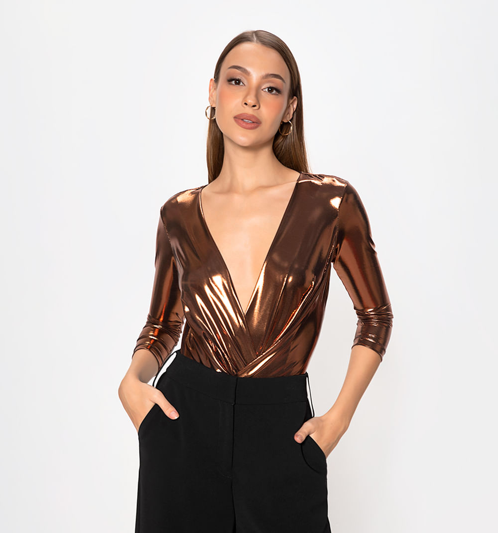 Body manga 3/4 con cruces en delantero