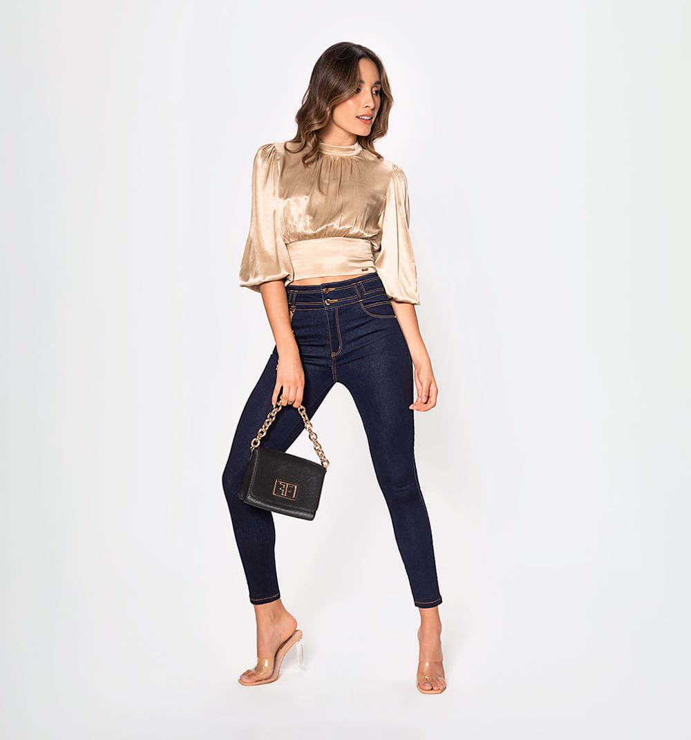 Jean ultraslim tiro alto con cortes en p