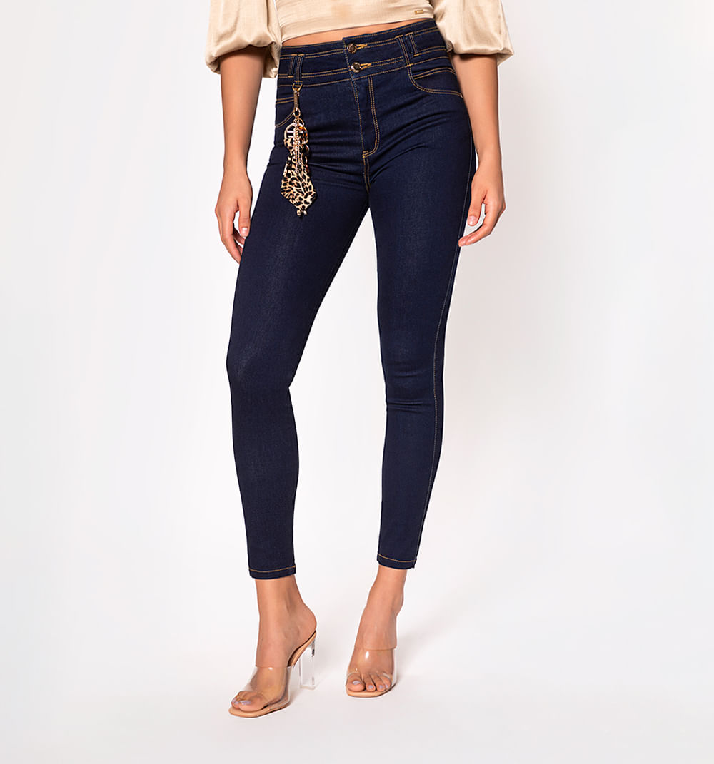 Jean ultraslim tiro alto con cortes en p