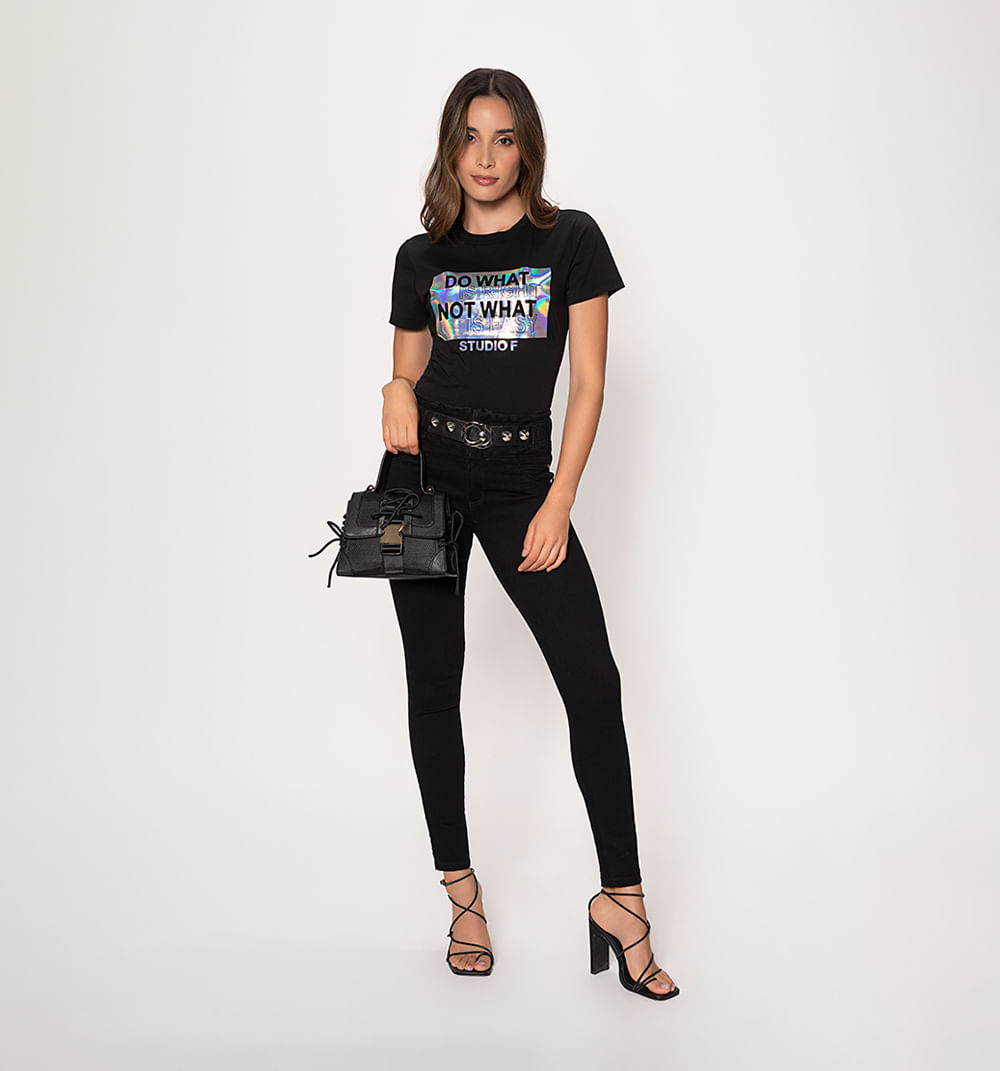 Jean ultraslim, tiro alto, cinco bolsill