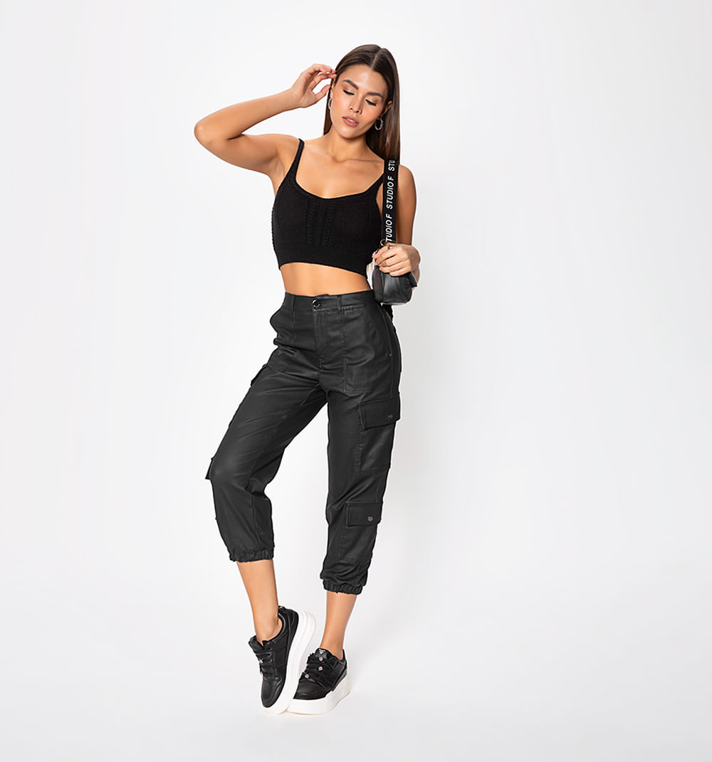 Crop top tejido open knit
