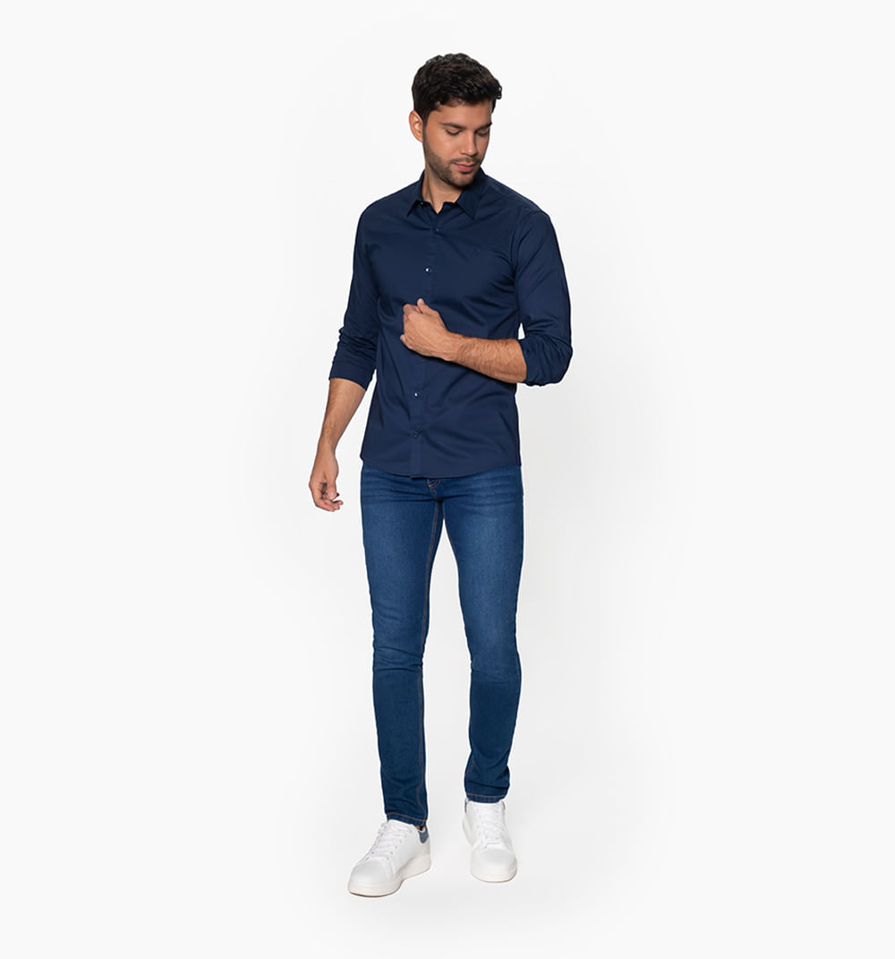 Camisa básica con stretch manga larga