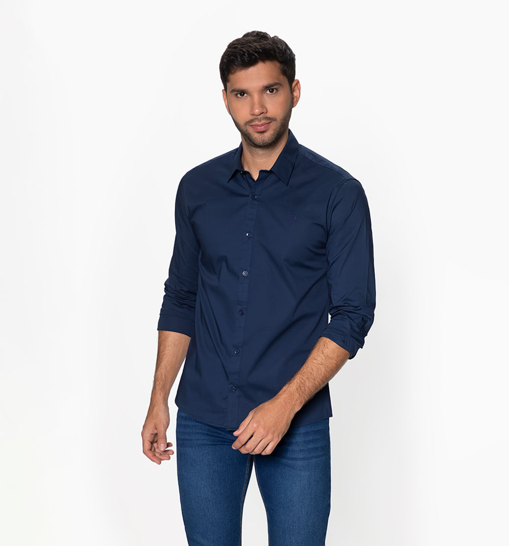 Camisa básica con stretch manga larga